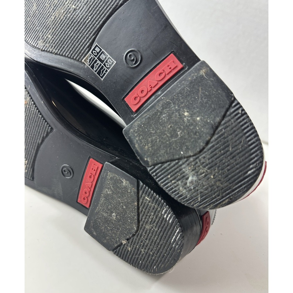 Coach Rivington Rain Boot Coach Signature Logo Shoes Black Booties Womens Size 9 - Picture 11 of 14